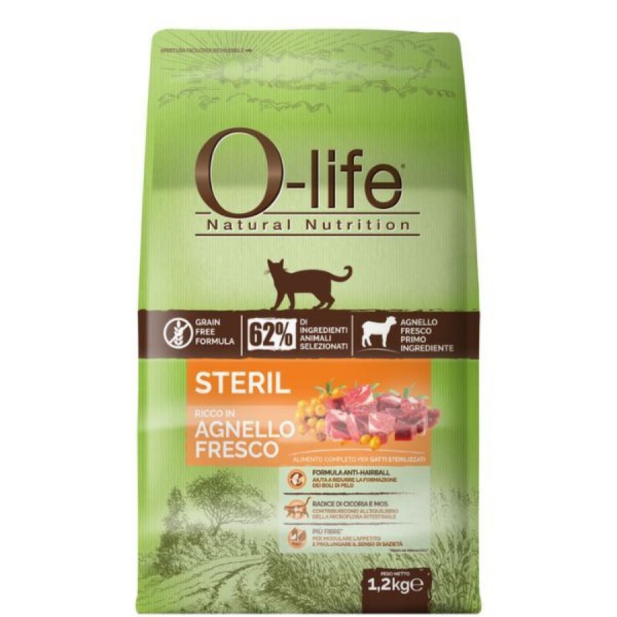 Gatti O-Life | O-Life Cat Sterilised Grain Free Agnello Fresco